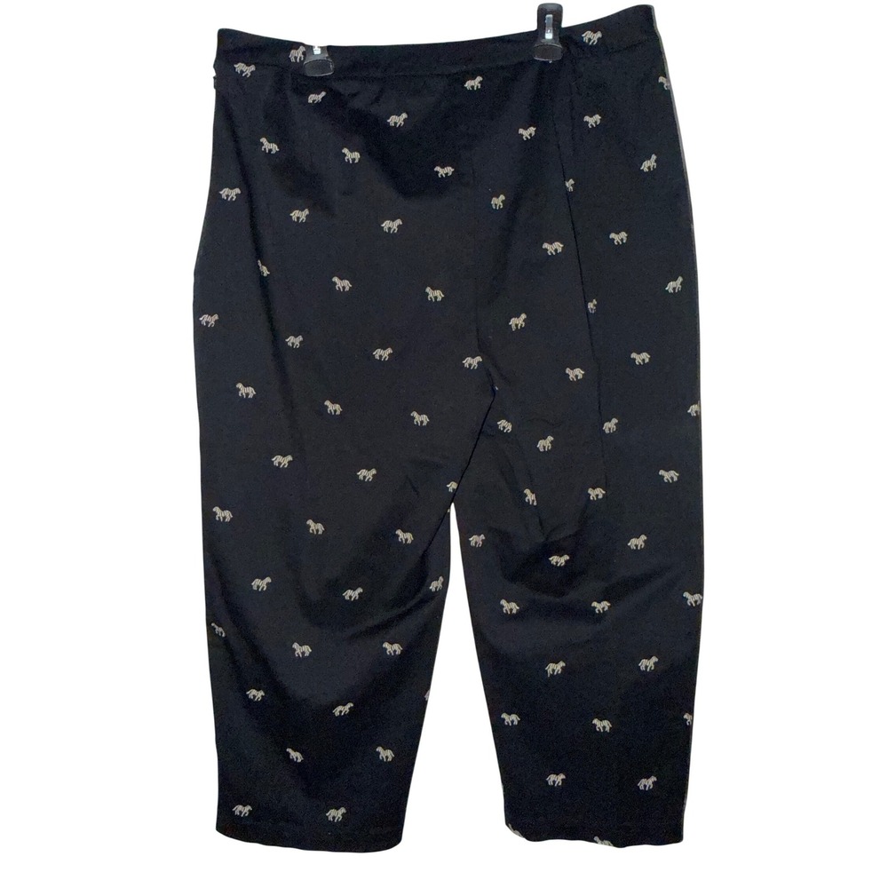 Coldwater Creek Embroidered‎ Crop Pants Black W20 Classic Waist Cropped Leg